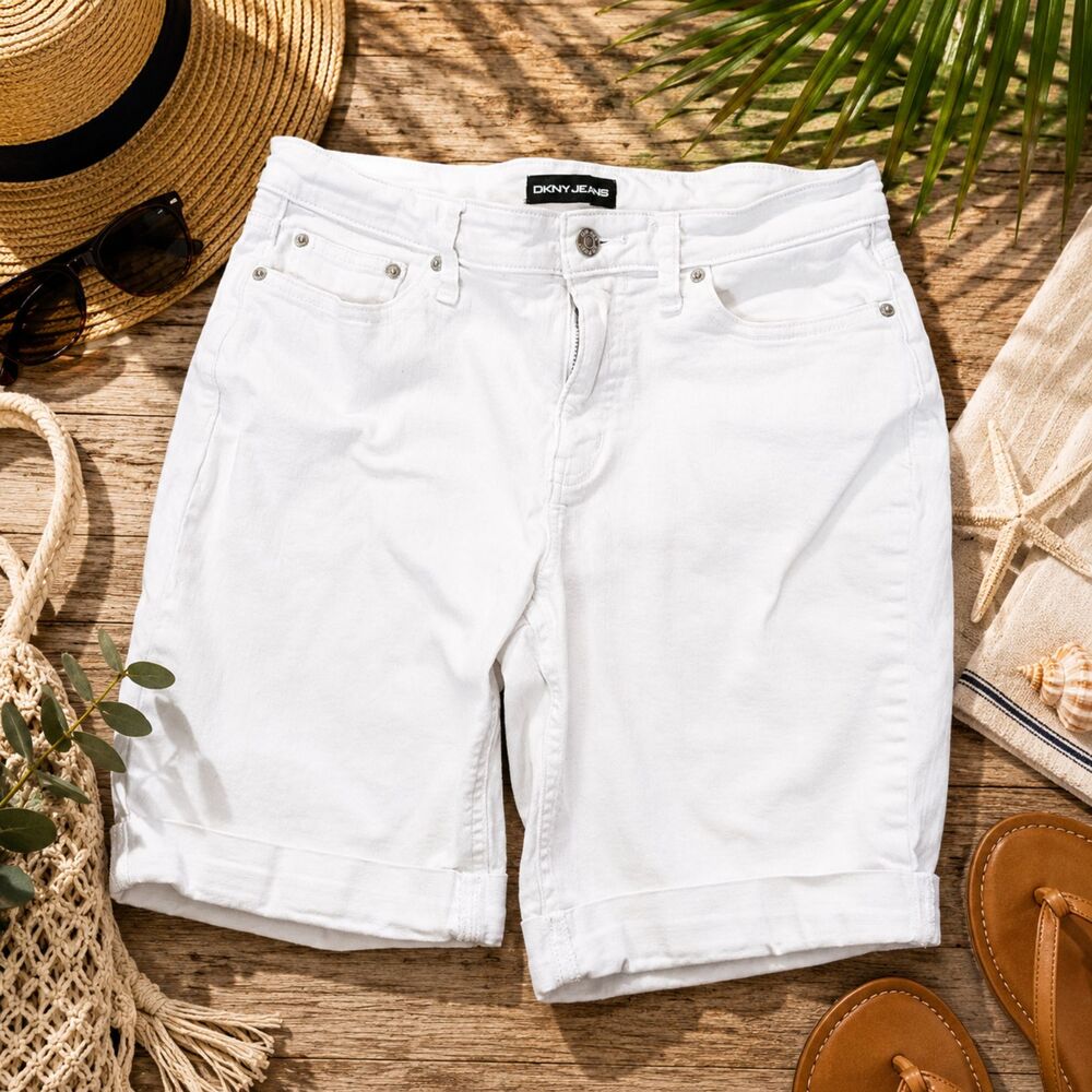 DKNY JEANS White Denim Capri Jeans Womens Size 10,32x9 (436m)